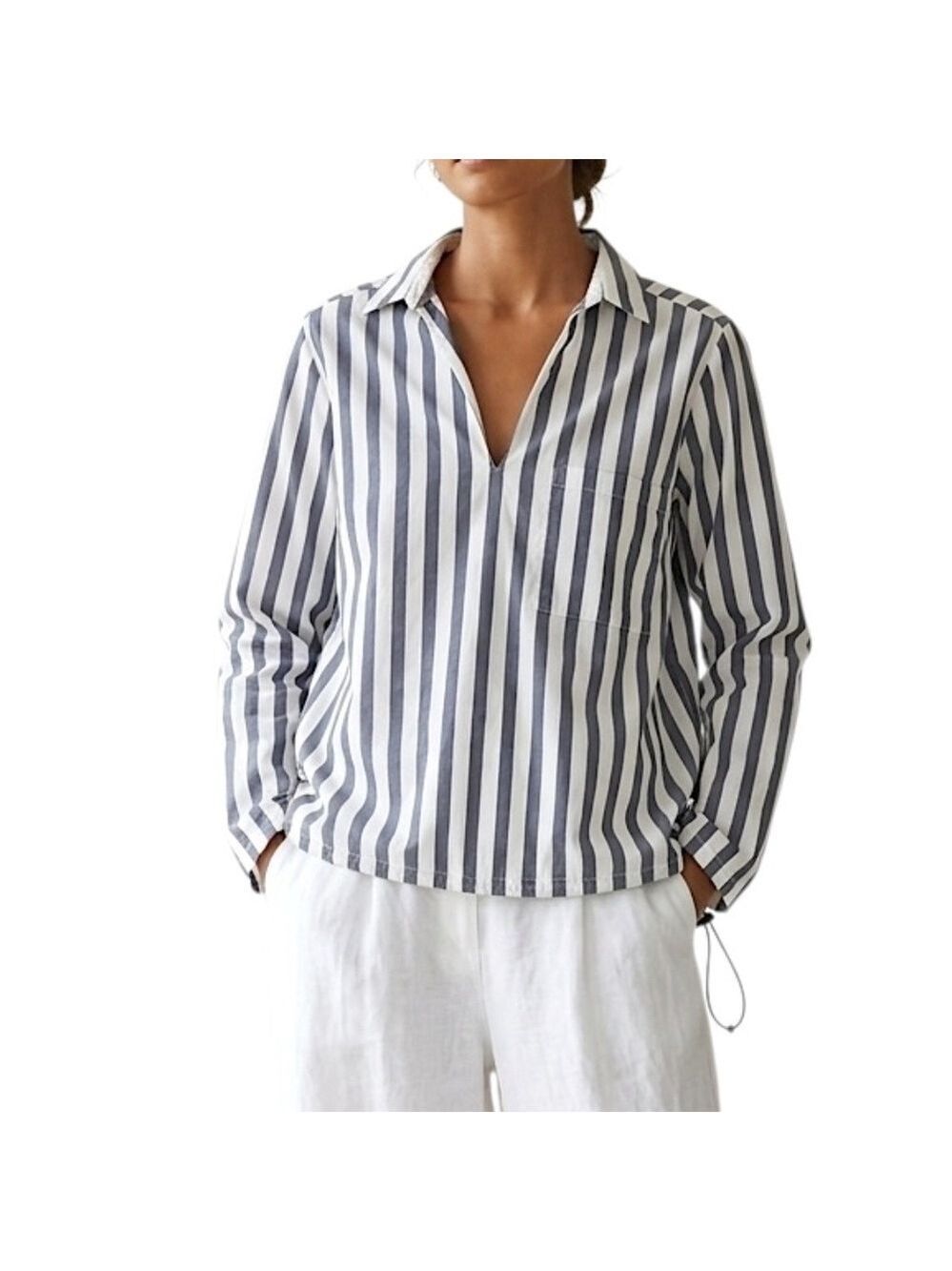 Peak Performance Sweden pure cotton blue white stripe boxy oversized top S